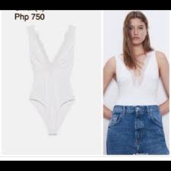 Zara Lace Plunge Bodysuit - Picture 6 of 6